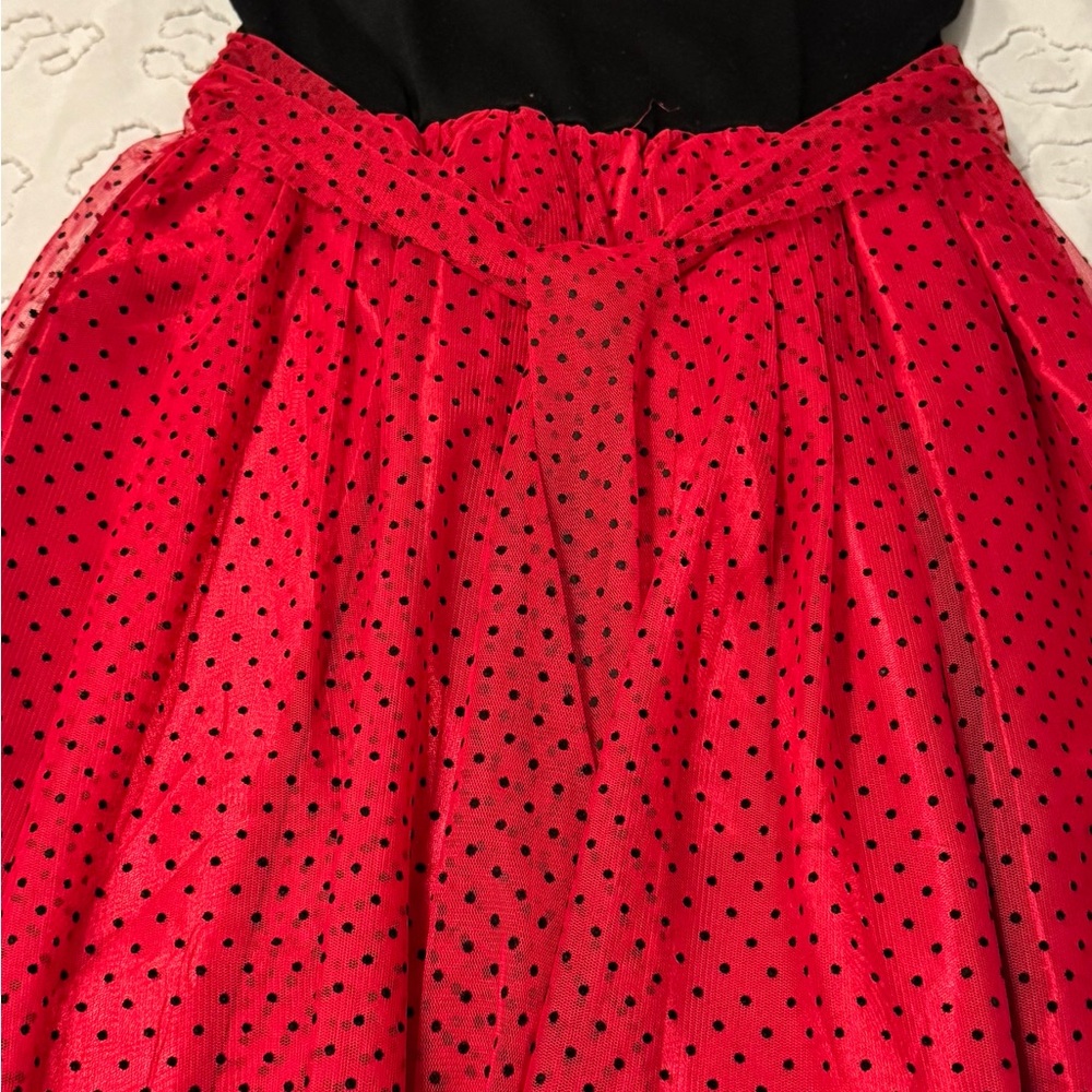 Elegant Red Polka Dot Kids Dress